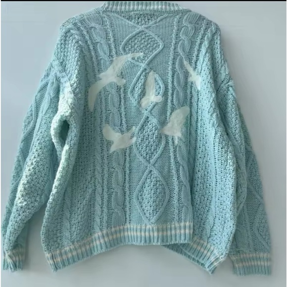 75. 1989 Turquoise Blue Cable Cardigan made famous by Taylor Swift - Picture 2 of 4